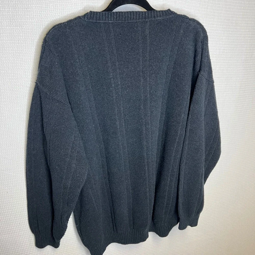 Croft & Barrow Mens XL Dark Gray Textured Crewneck Sweater Made in USA Grandpa‎